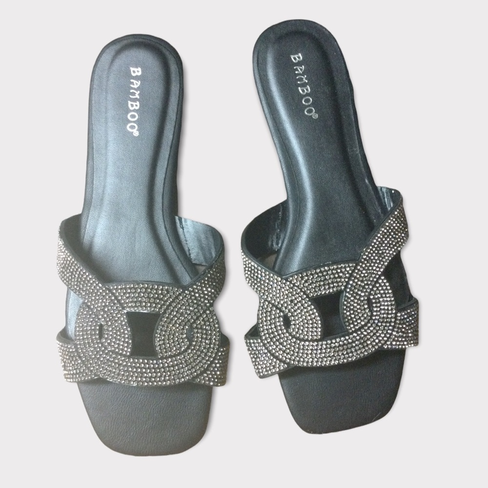 Bamboo Jeweled Sandal Flats